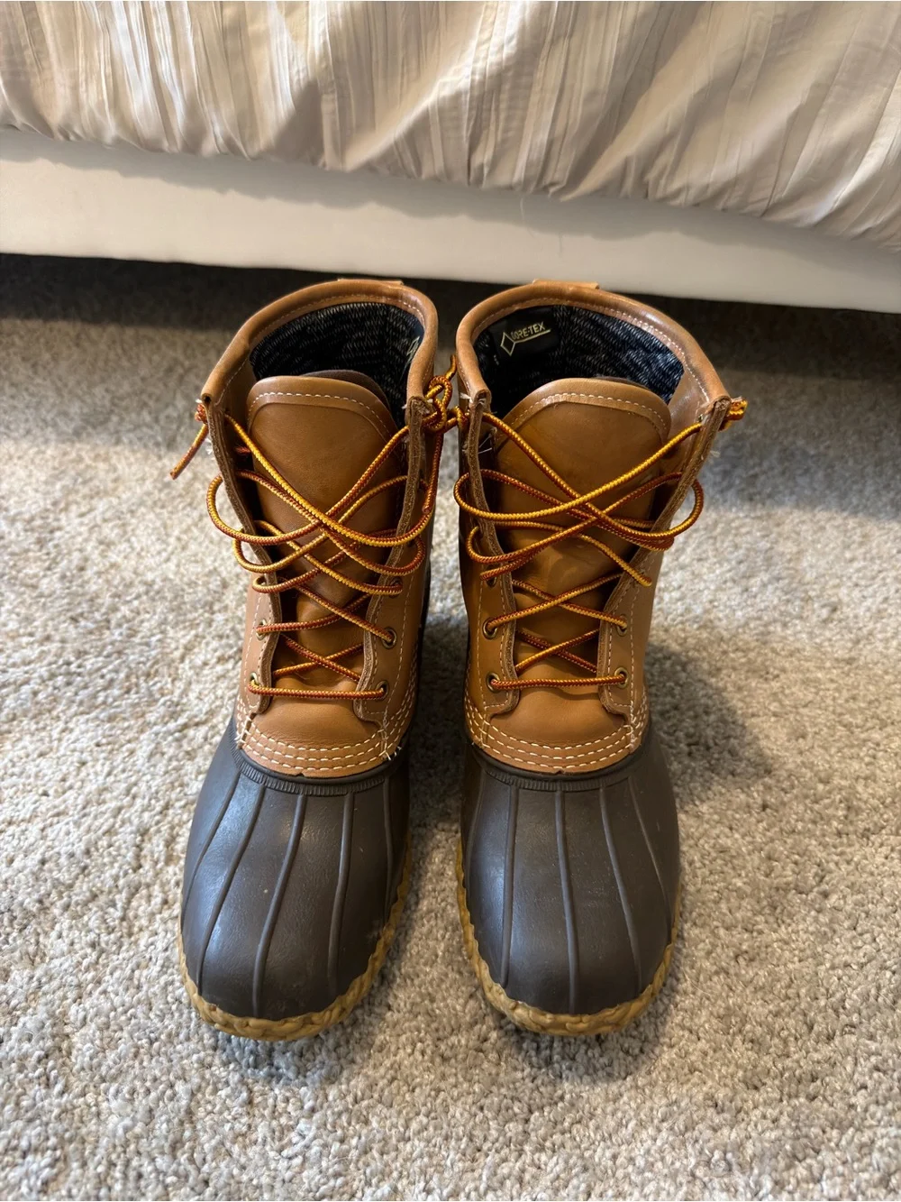 Bean Boots by LL Bean. GORE-TEX Brown and Tan Waterproof Hiking Boots